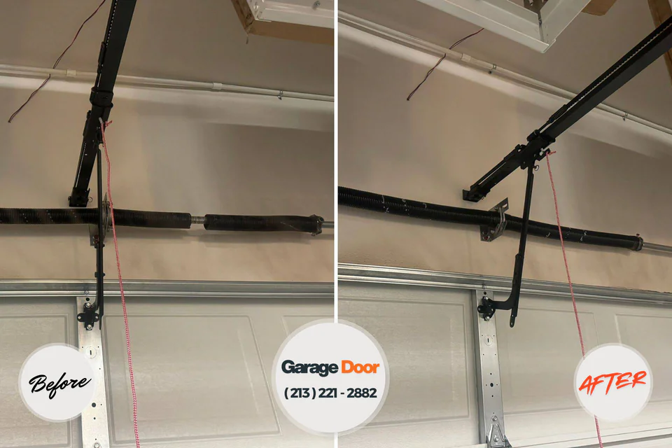 Before and after: garage door repair Happy Valley, OR